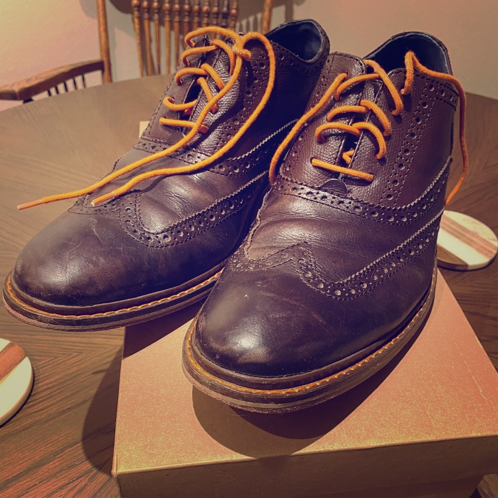 Cole Haan Brown/Orange Wing Oxfords